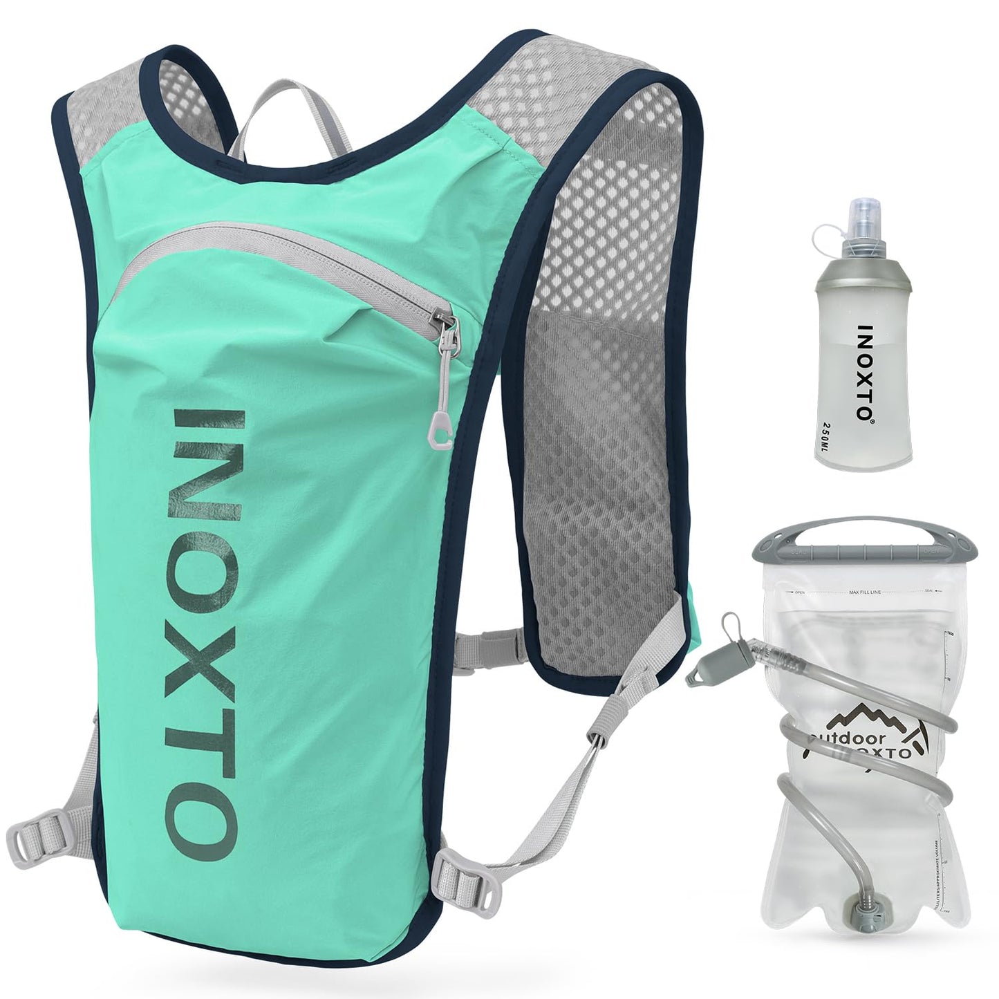 Trinkrucksack mit 1.5l Wasserblase, Hellgrün Standard