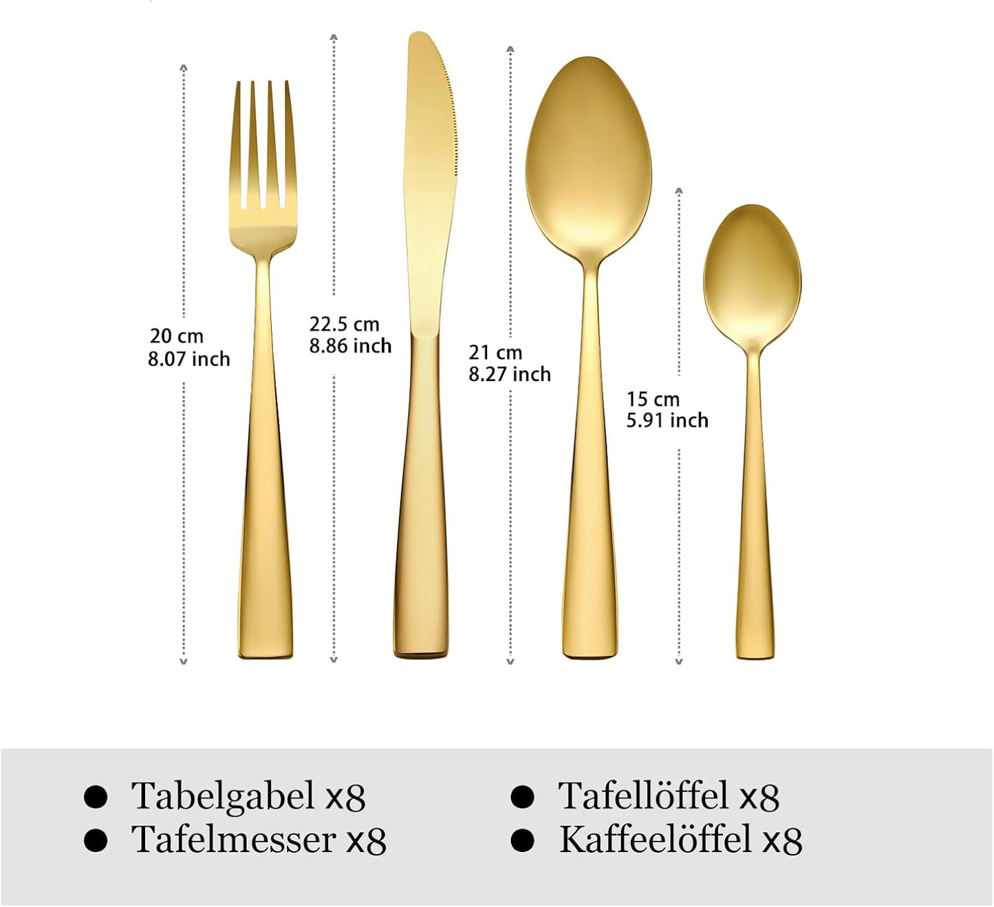 32-teiliges Besteck-Set, 32 - teilig Gold