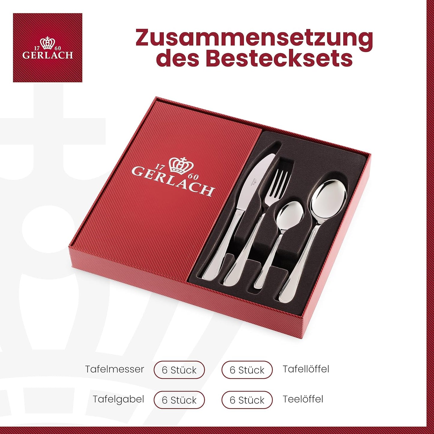Antica Besteck-Set für 6 Personen, 6 Stk