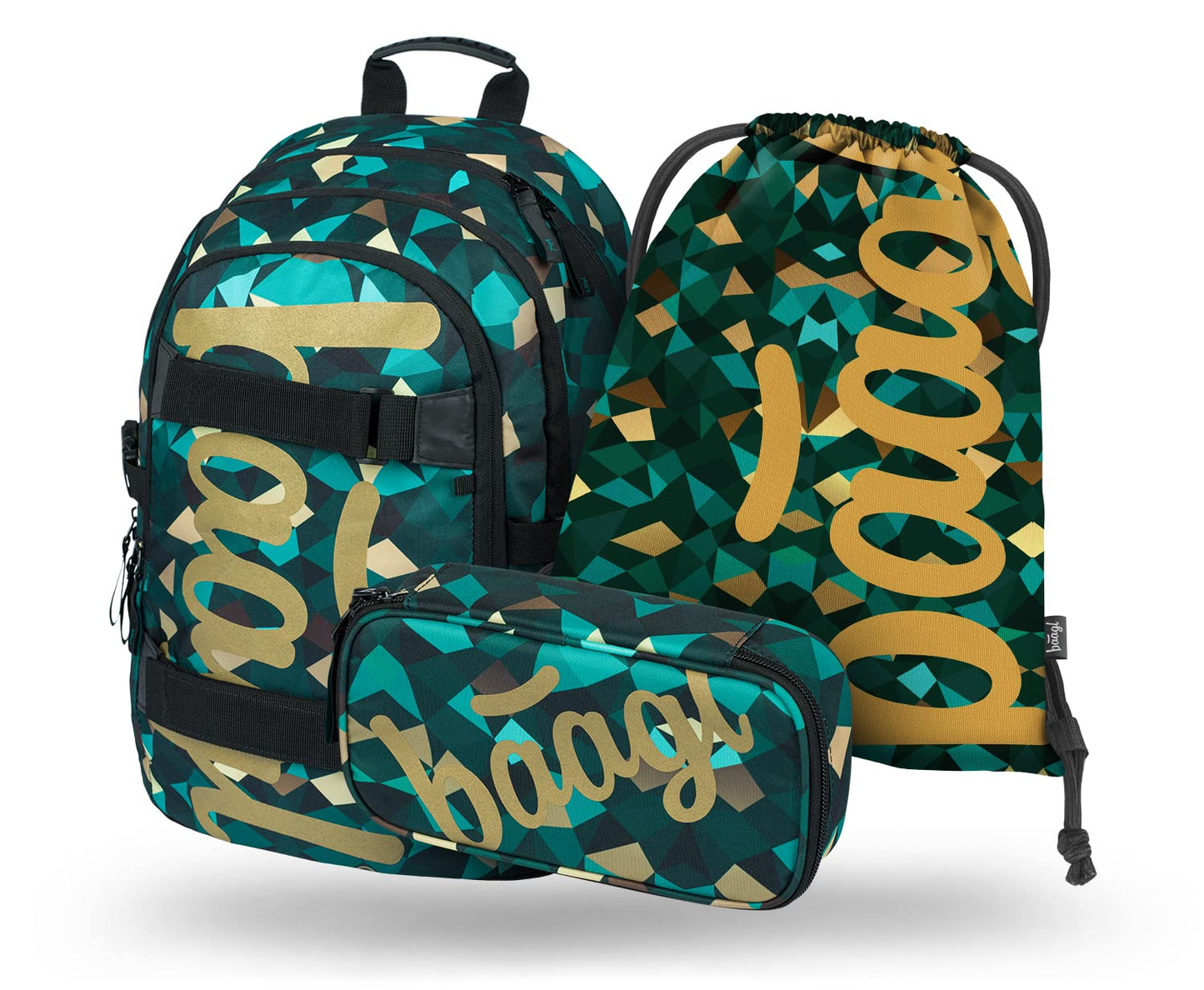 Schulrucksack-Set, Grün