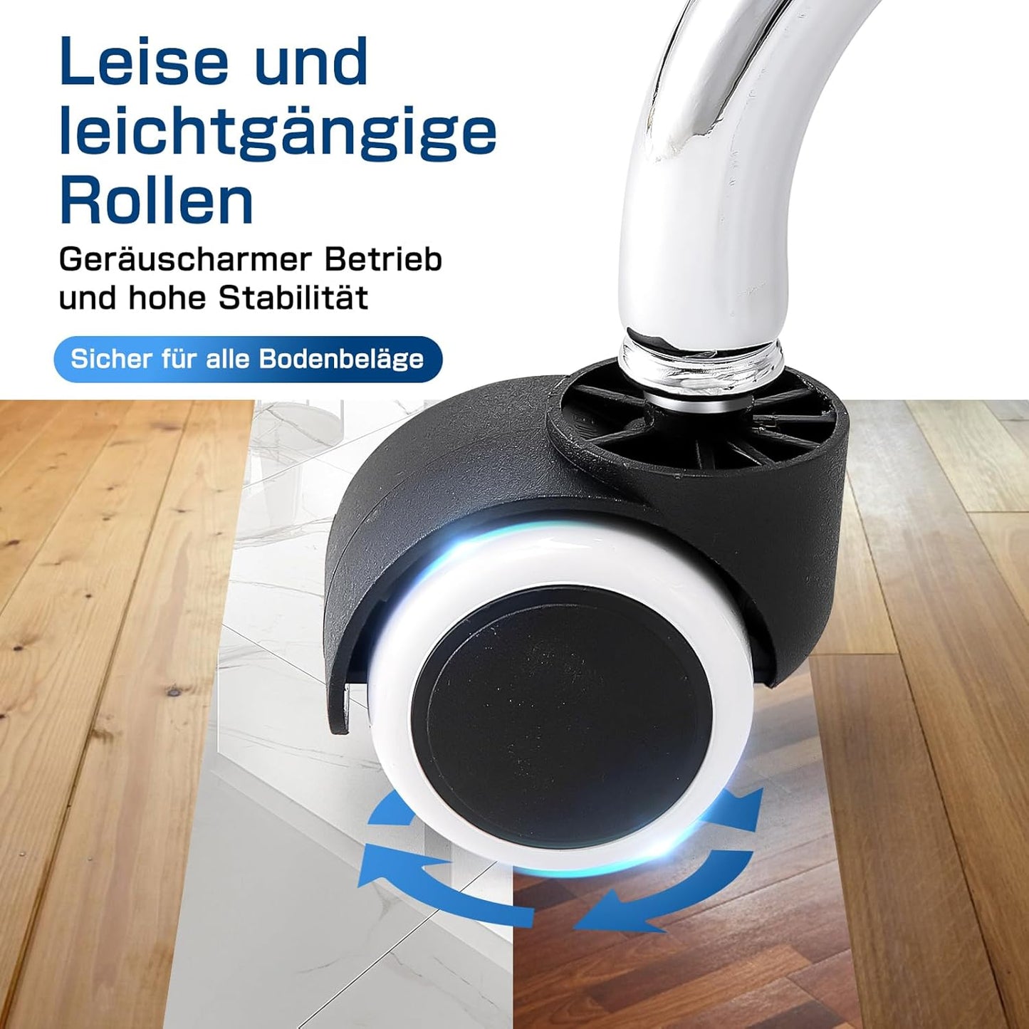 Rollhocker mit Lehne und Rollen, höhenverstellbar, Tinte