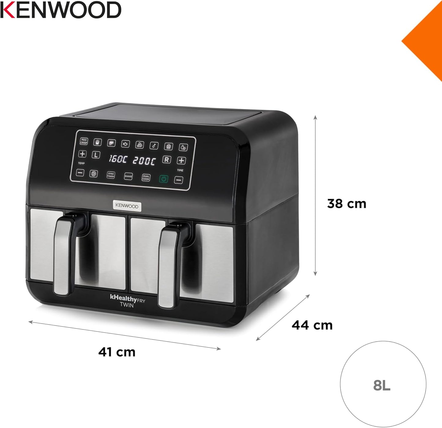 Twin Airfryer mit Doppelkammer (8 Programme)