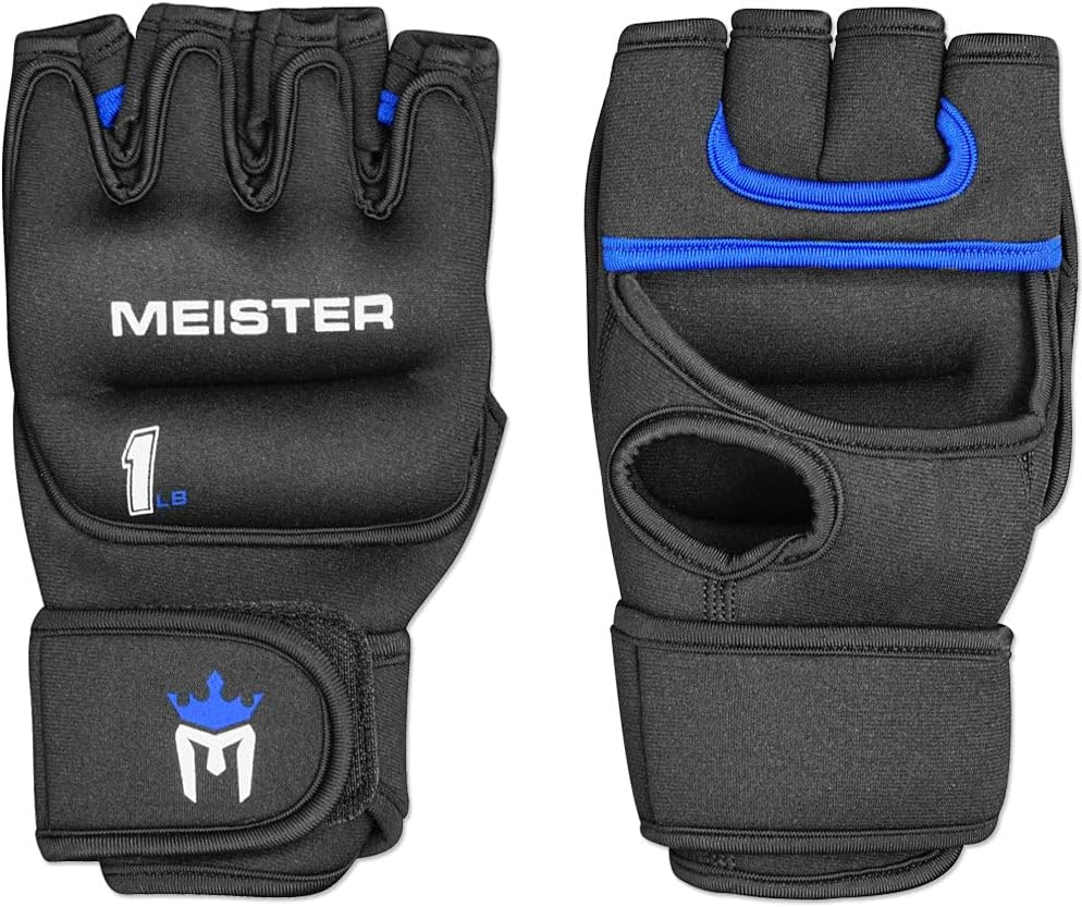 Gewichtshandschuhe, Schwarz/Blau 1 lb Handschuhe (insgesamt 2 lb)