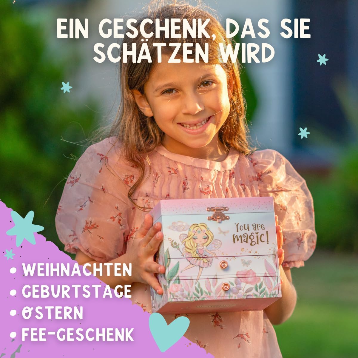 Schmuckkästchen für Mädchen, Feen Prinzessin