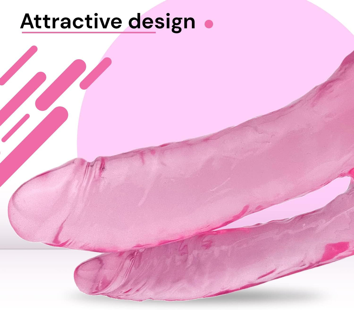 Doppeldildo mit Saugnapf, Rosa