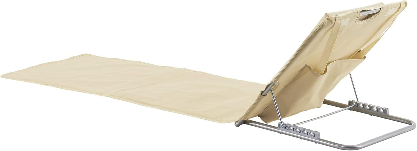 Strandmatte 2er-Set mit verstellbarer Rückenlehne, Beige