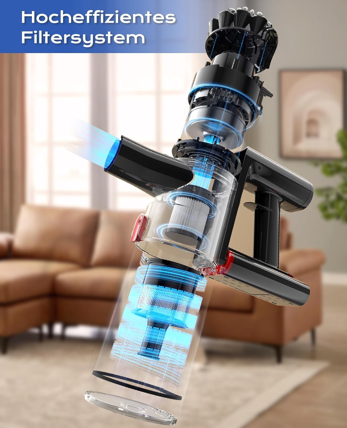 Akku-Staubsauger, Blau CJ-C12D-1