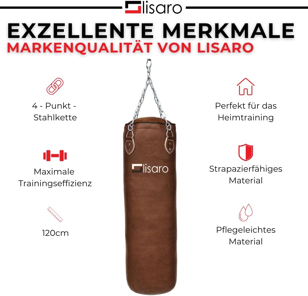 Boxsack mit Stahlkette, ungefüllt, 120 x 35 cm ungefüllt