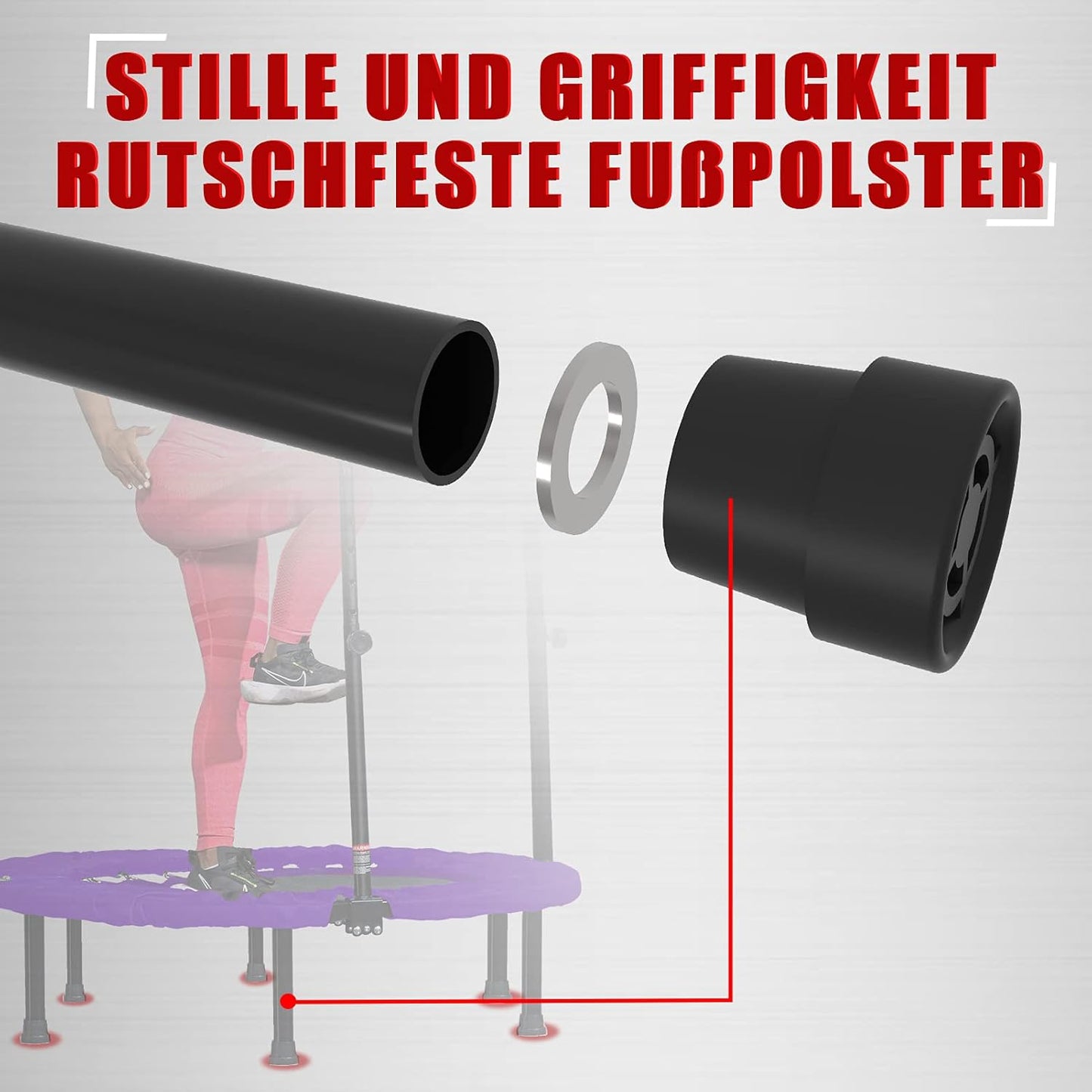 Faltbares Mini Fitness Trampolin mit Griff, 101,6 cm Violett