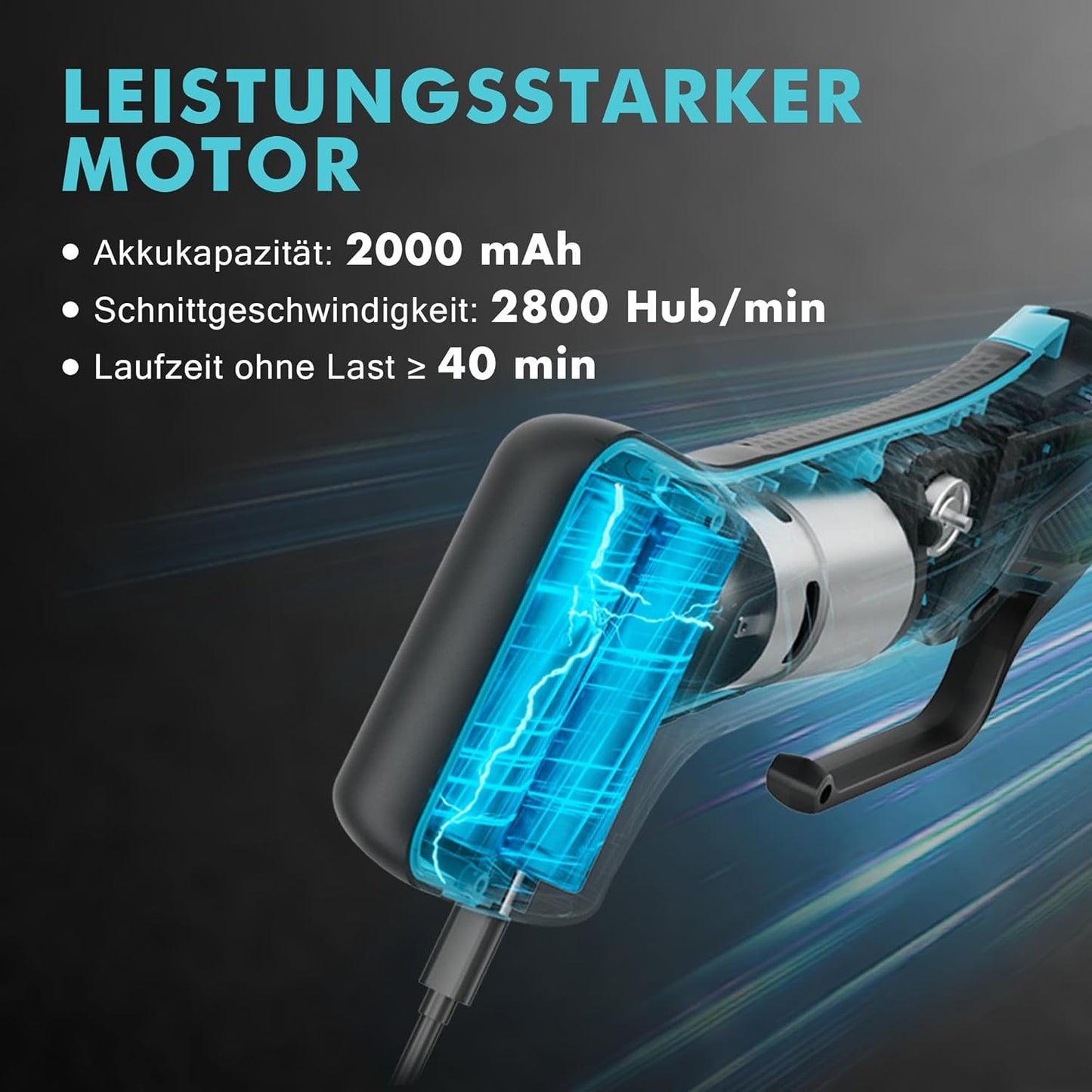 Kabelloses Elektromesser mit Edelstahlklingen