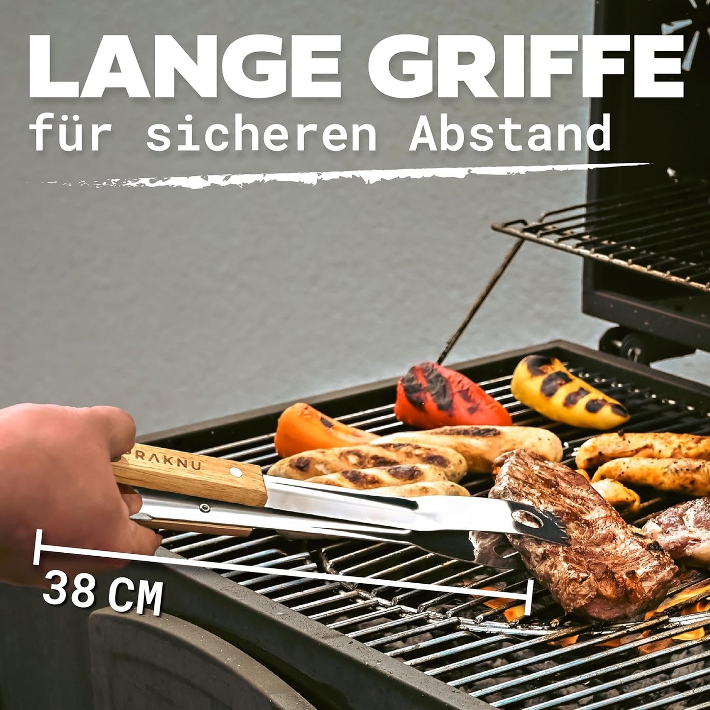 4-teiliges Grillbesteck-Set mit Tragetasche