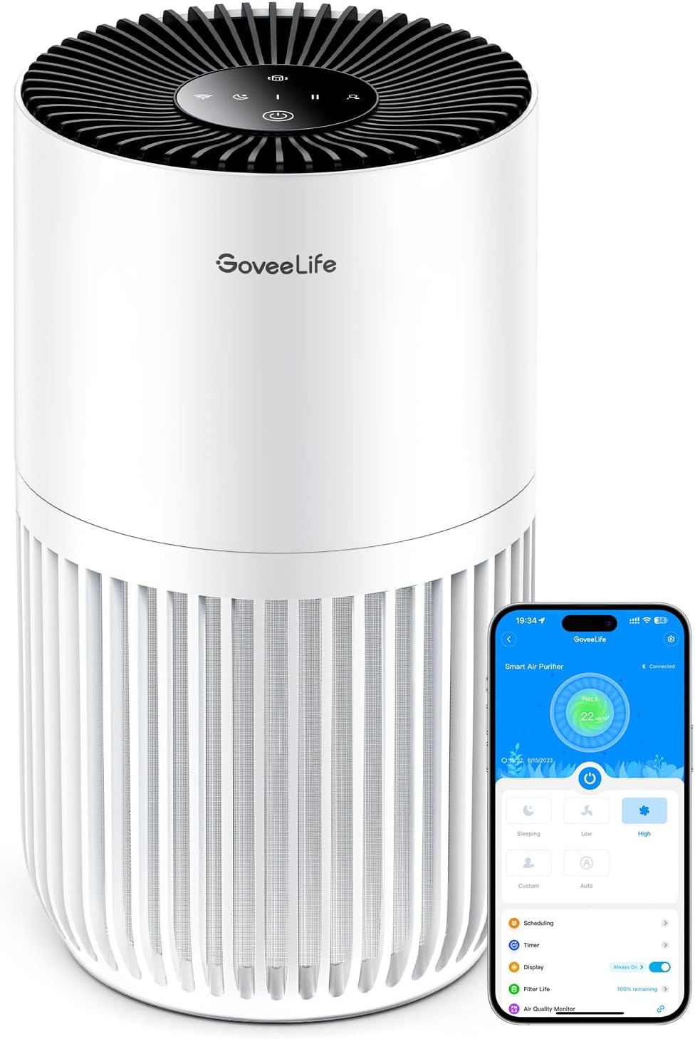 Mini-Luftreiniger H7127 mit HEPA Smart Filter & App-Steuerung