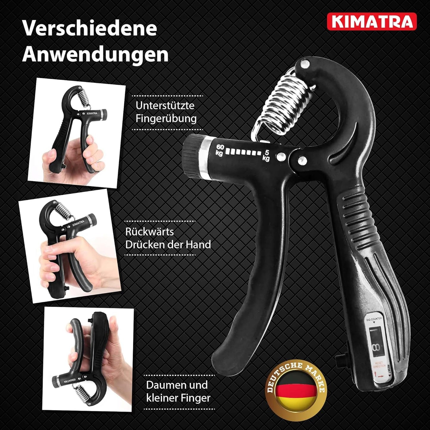 Handtrainer-Set, 2-teiliges Set Schwarz