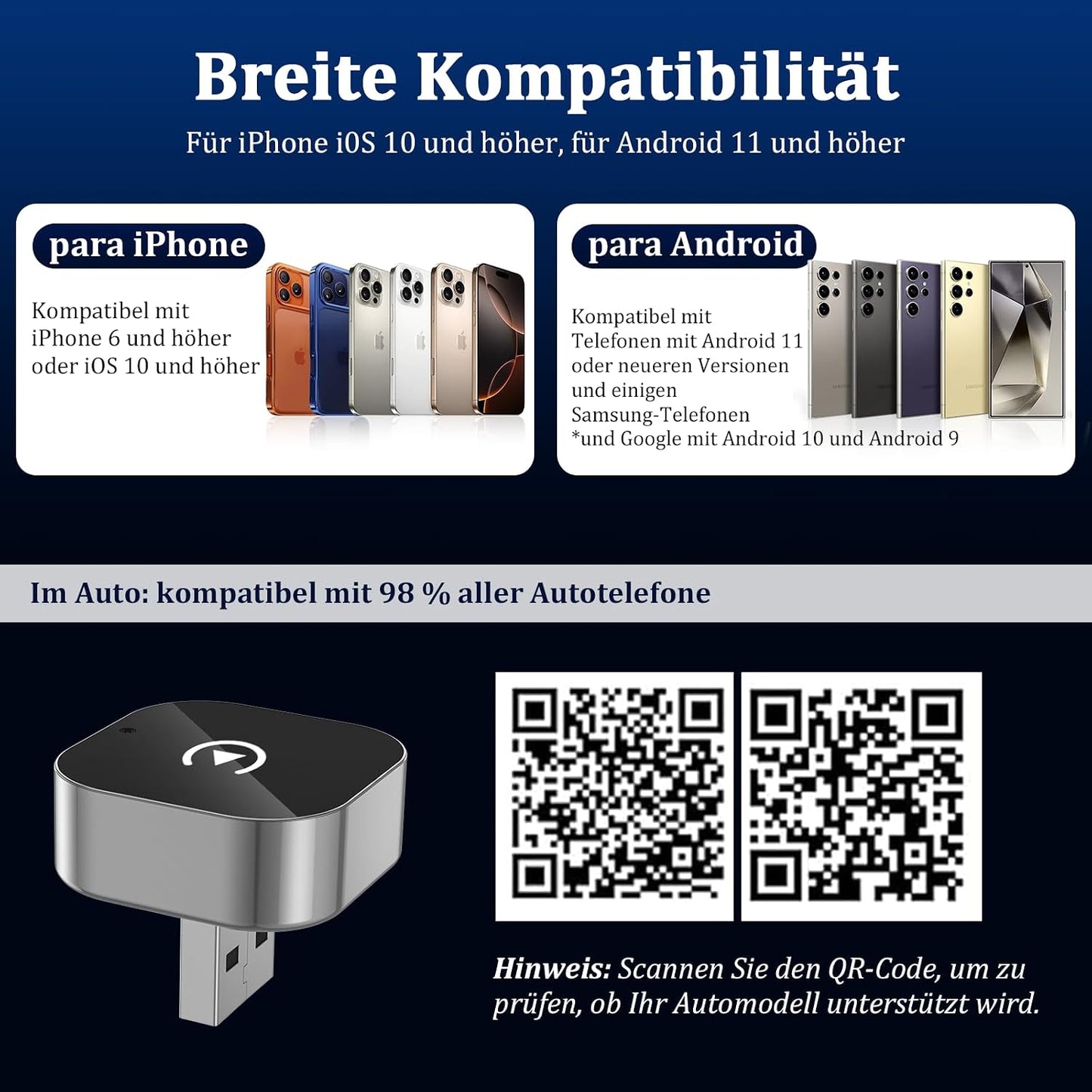 Carplay & Android Auto Wireless Adapter