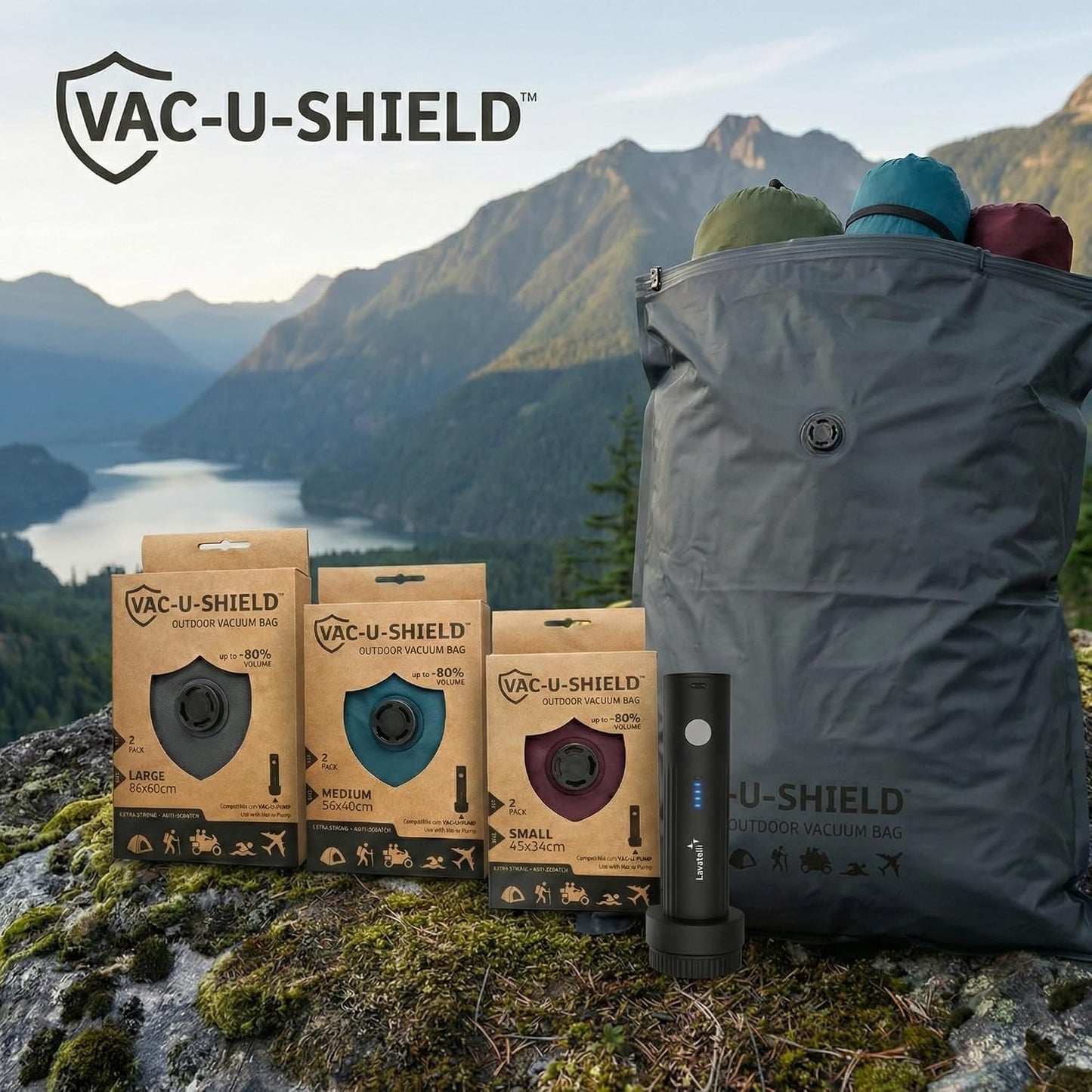 Vakuumbeutel-Set mit USB-C-Pumpe, 6 Beutel + Pumpe