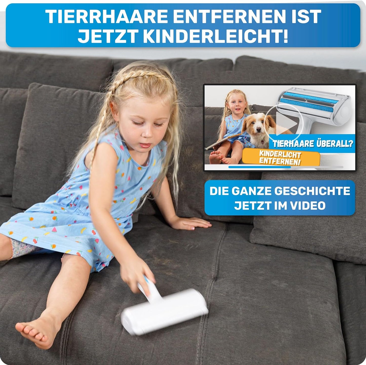 Fusselbürste für Tierhaare, BESTSELLER RolloTollo + Mini Fusselroller