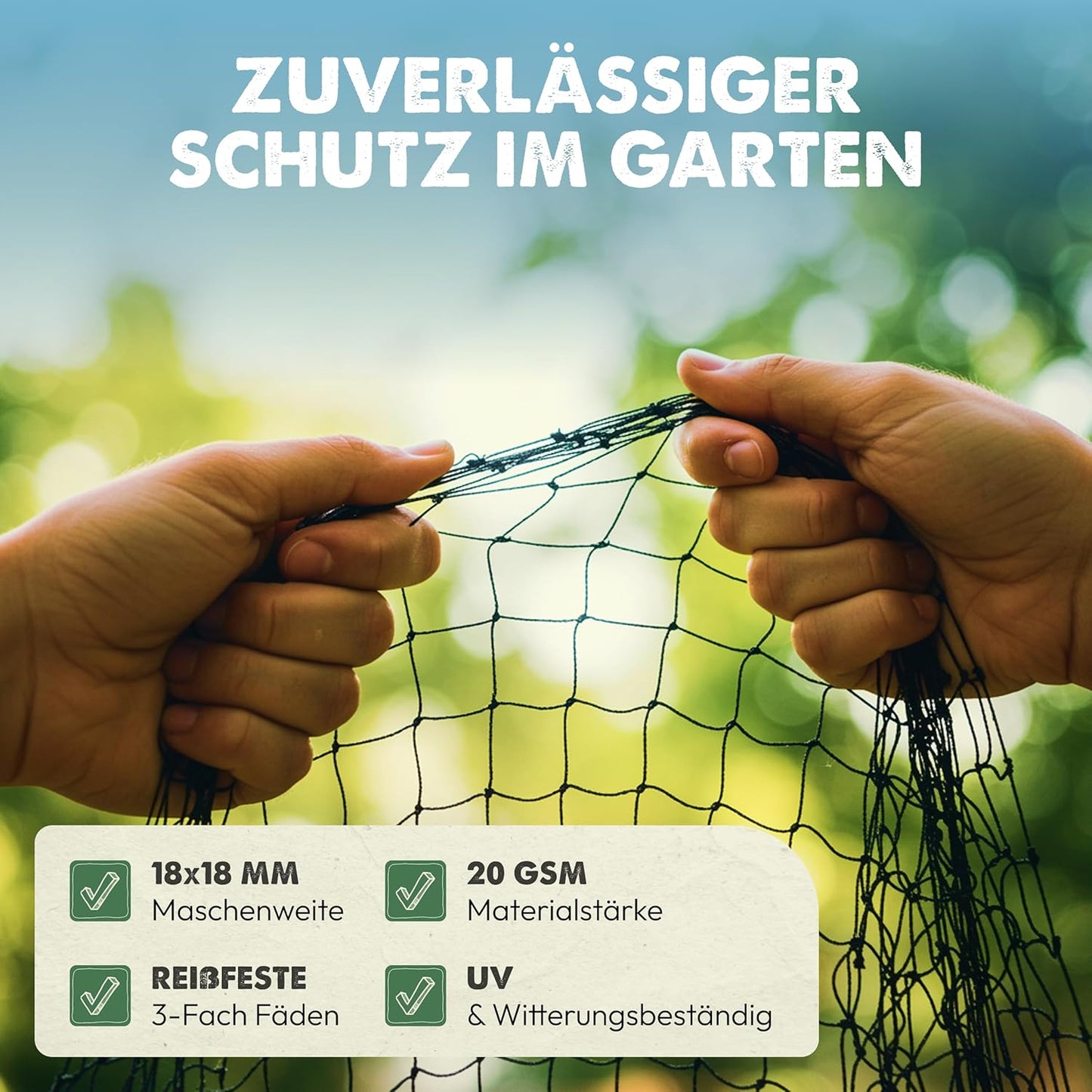 Feinmaschiges Teichnetz 5x5m, UV-beständig, 5 x 5 m