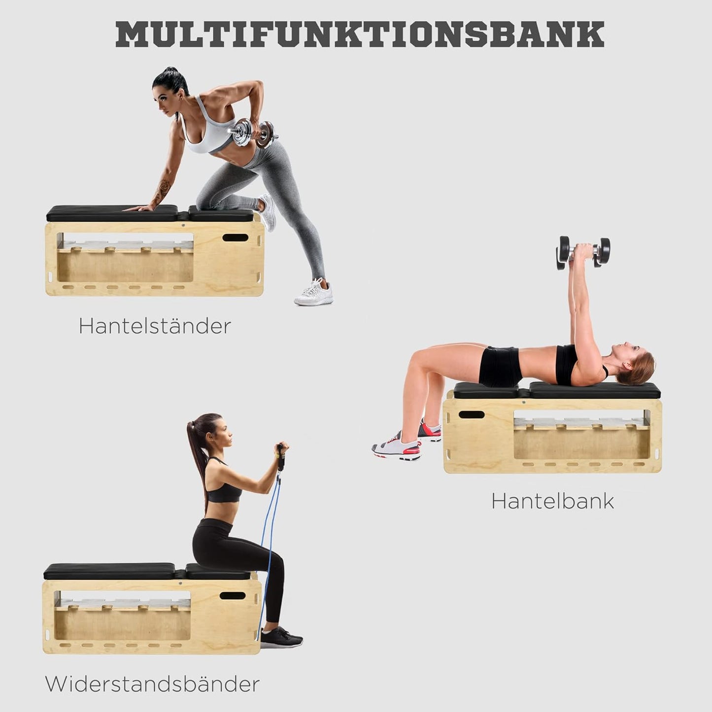 Hantelbank mit Hantelablage