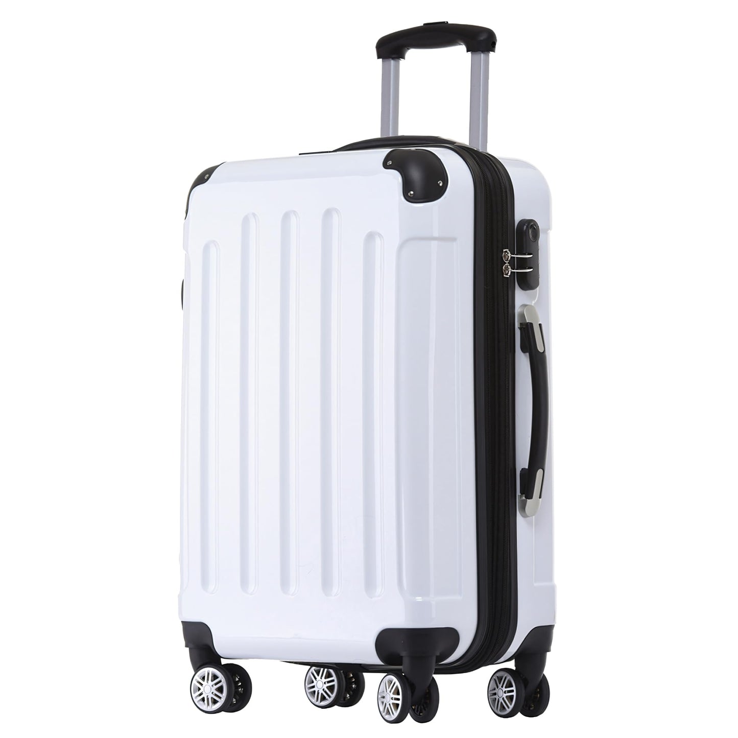 Hartschalenkoffer mit Zwillingsrollen (Handgepäck), Weiß Handgepäck 55cm-40L