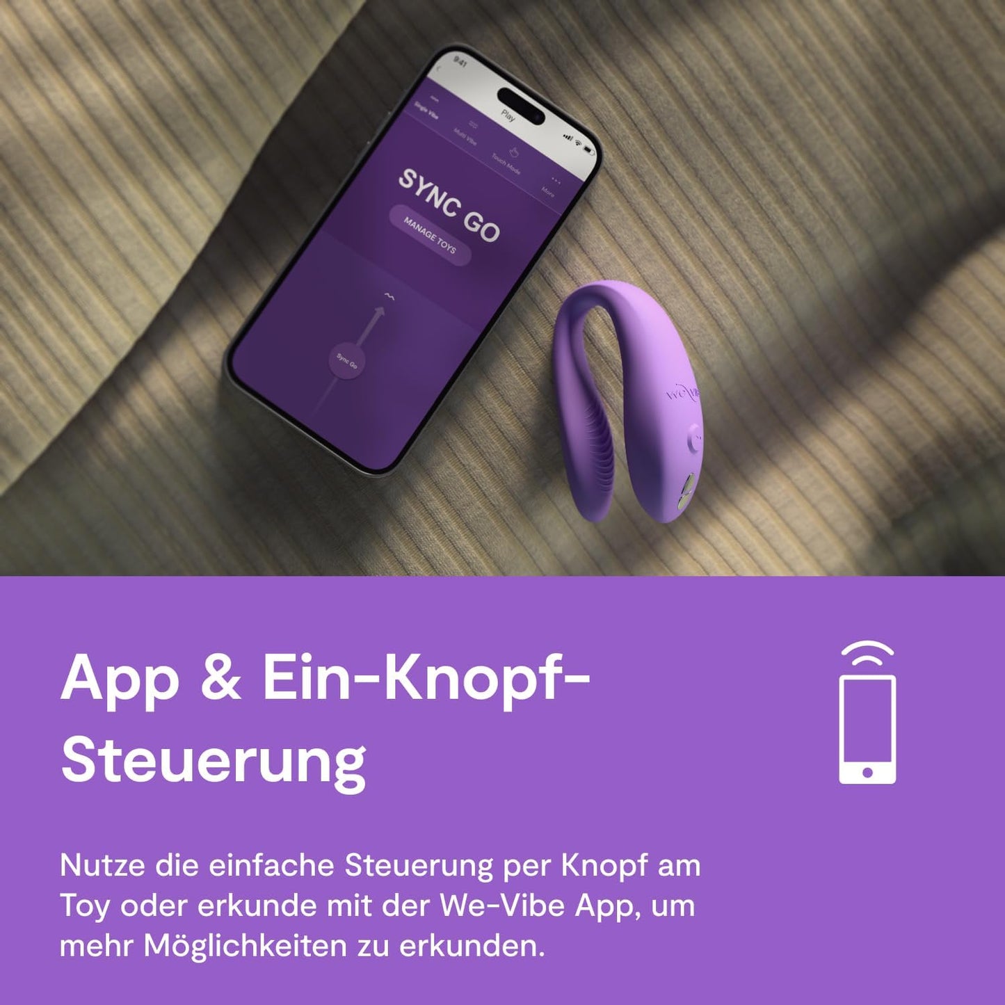 Sync Go Vibrator für Paare, Purple