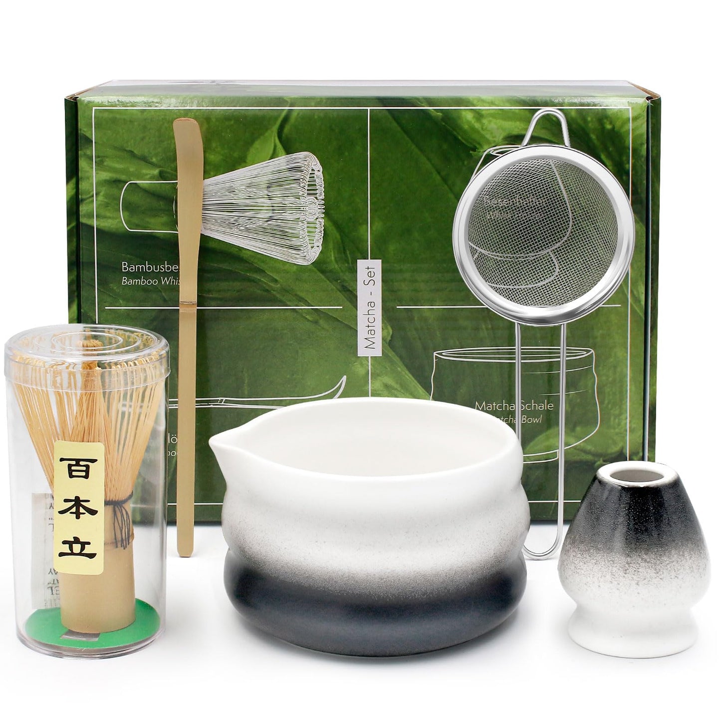 5-teiliges Matcha-Tee-Set, Schwarz