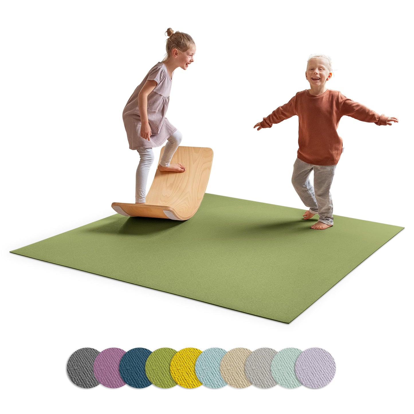Anti-Rutsch Krabbelmatte, 120x120 cm (1er Pack) Olivgrün