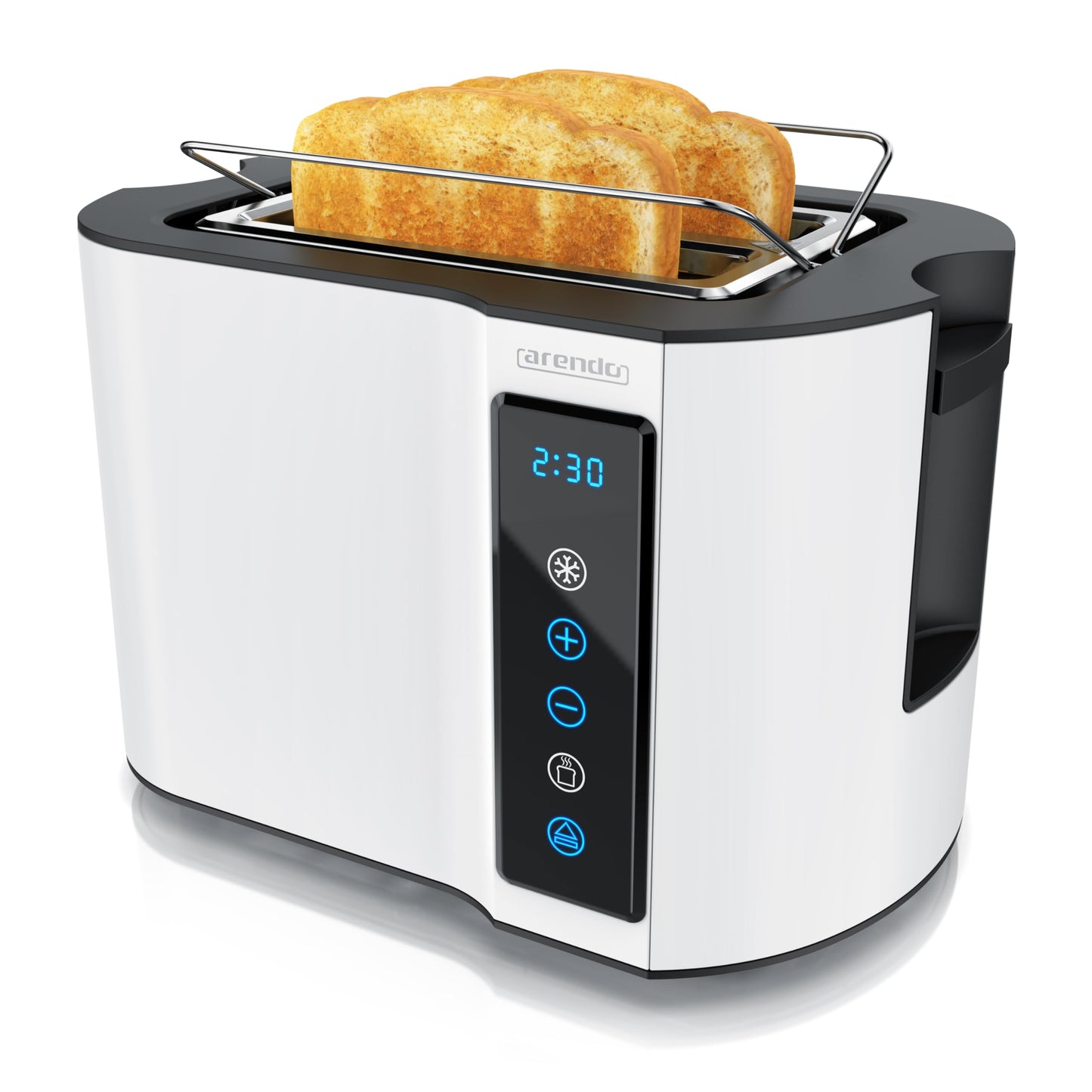 Touch Toaster mit Display und Brotscheibenzentrierung, B: Weiß