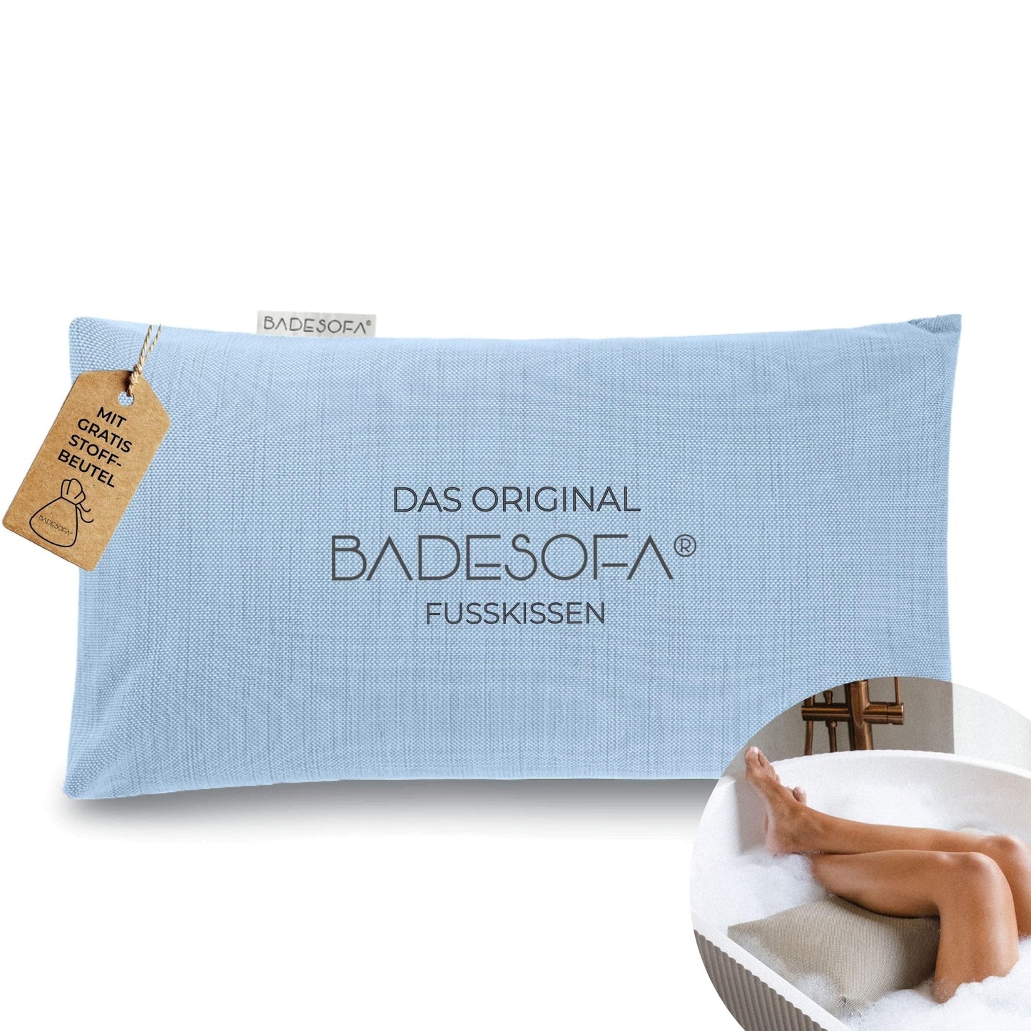 Badewannen-Fusskissen für entspanntes Baden, Blau Fusskissen