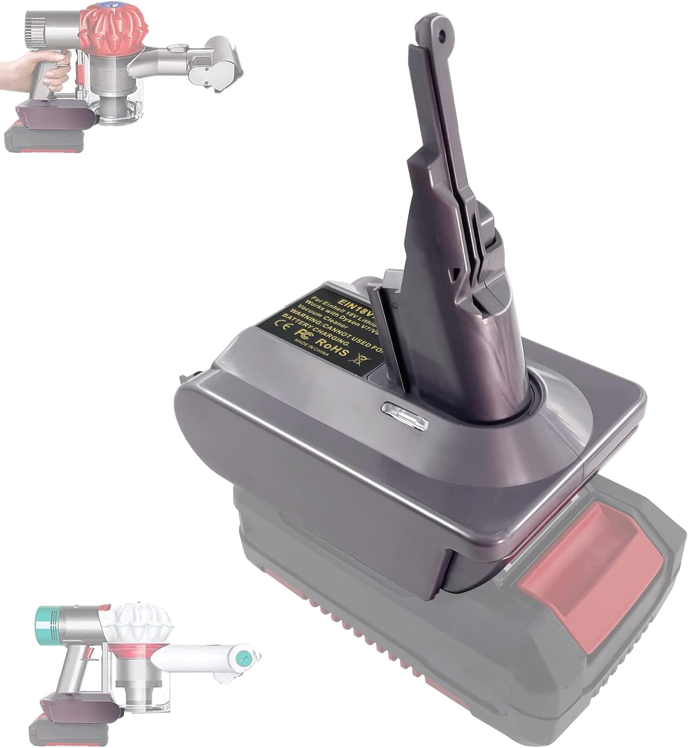 Akku-Adapter Dyson V7 & V8, Für Einhell Akku auf V7/V8