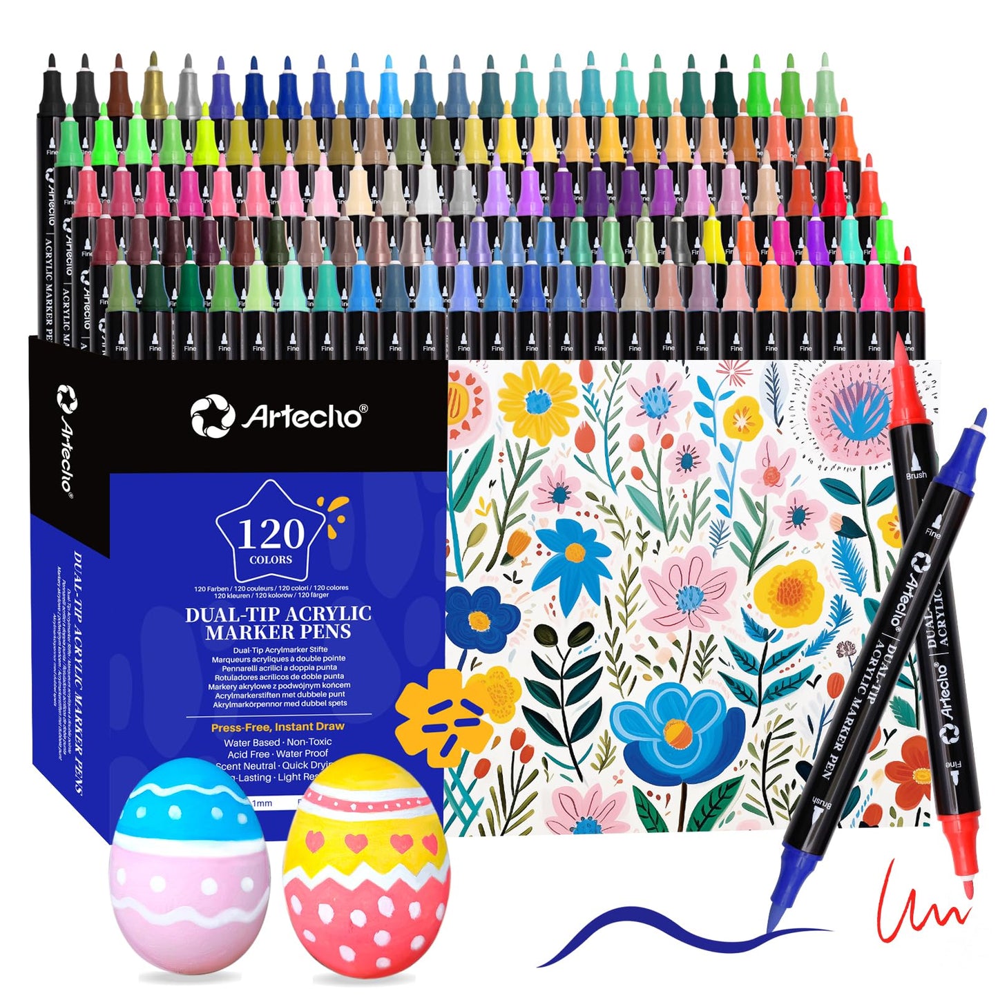 Dual-Tip Acrylmalstifte, 120 Farben(Dual Tip)