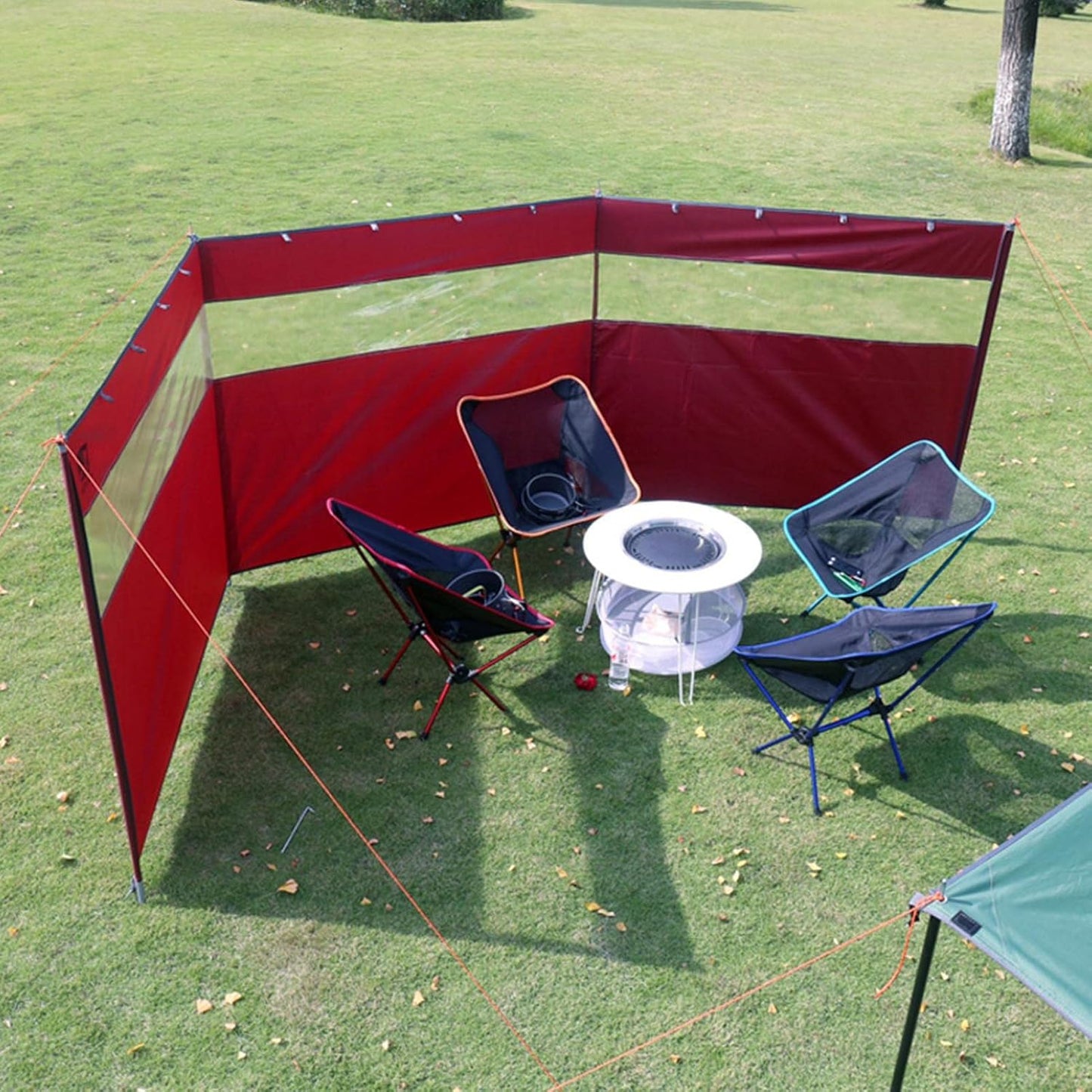 Camping-Windschutz, Rot
