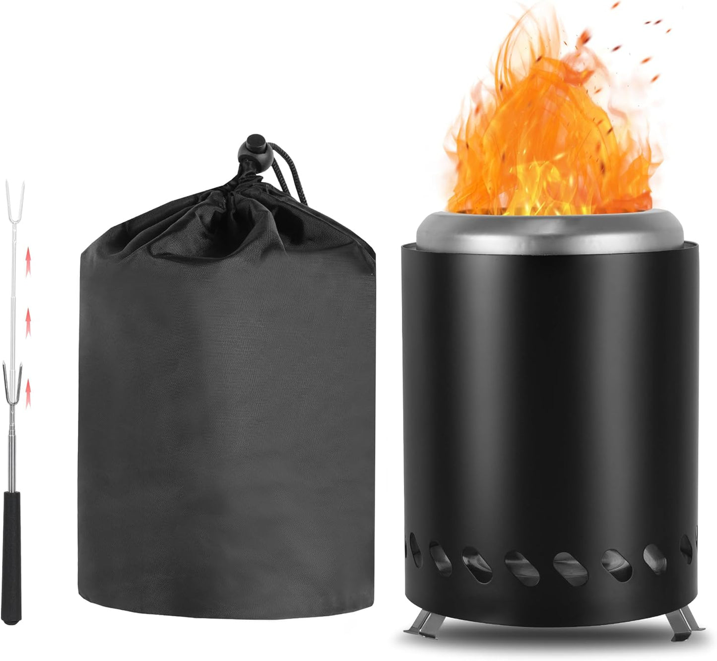Tragbare Feuerstelle für Camping mit Reisetasche, 14cm #1 Schwarz