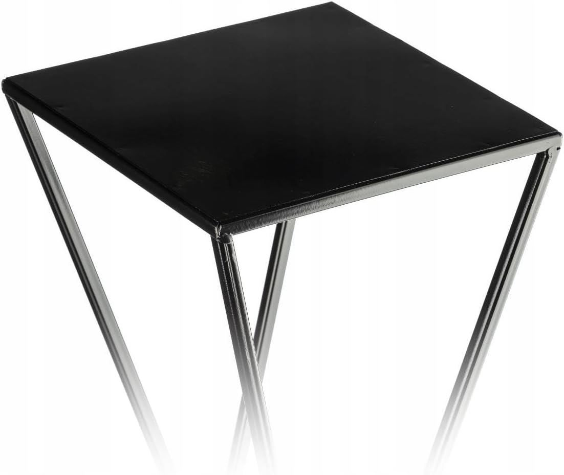 Blumenständer Metall, solider minimalistischer Pflanzenhocker, 40 cm Schwarz