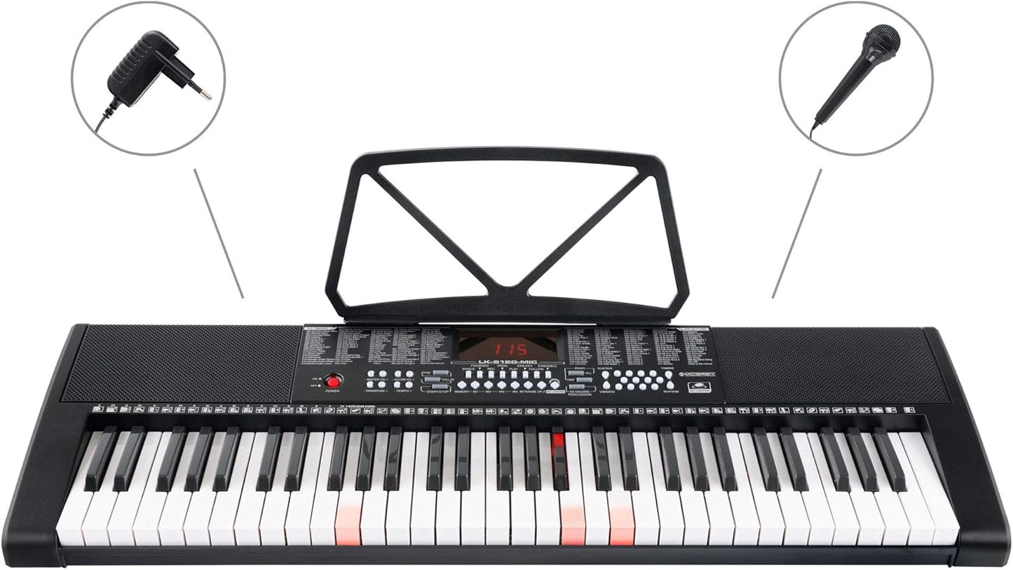 Einsteiger-Keyboard Set mit Leuchttasten und Mikrofon