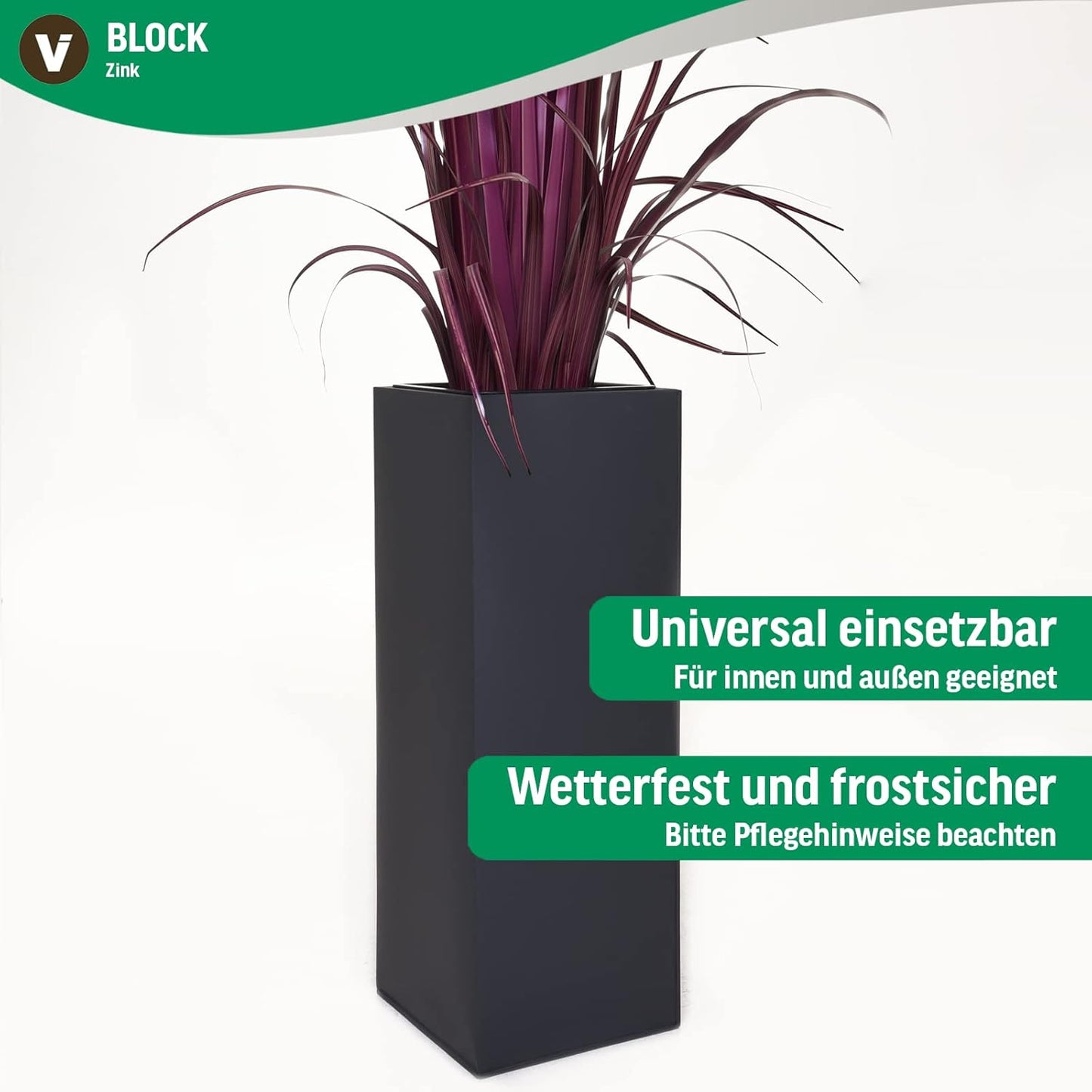 Pflanzkübel mit Bewässerungssystem, 100x40x40 Anthrazit