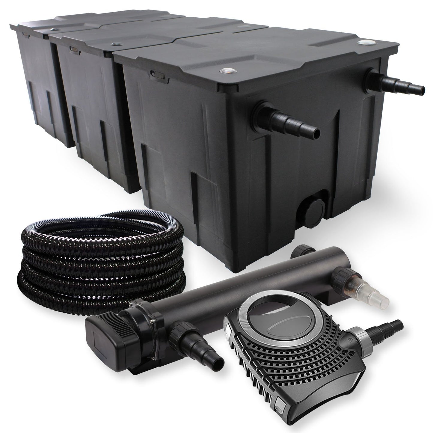 Teichfilter-Komplettset für bis zu 90000 L (inkl. Pumpe & Klärer)