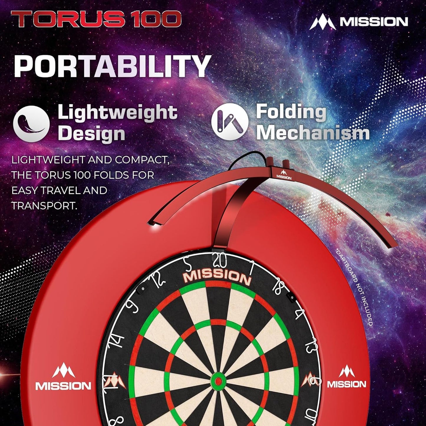 Torus 100 Boardbeleuchtung Rot, Metallic-Rot