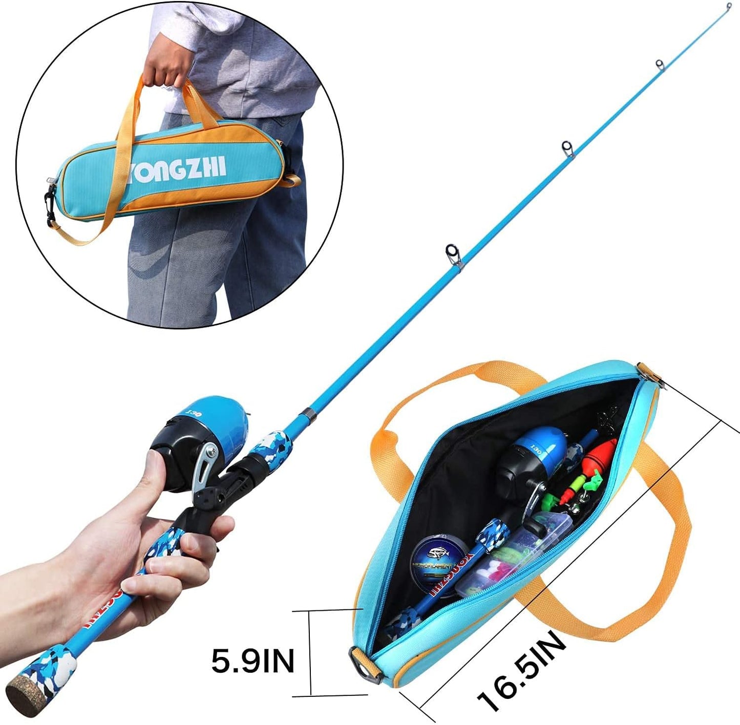 Kinder Teleskop-Angelruten-Set, Blue