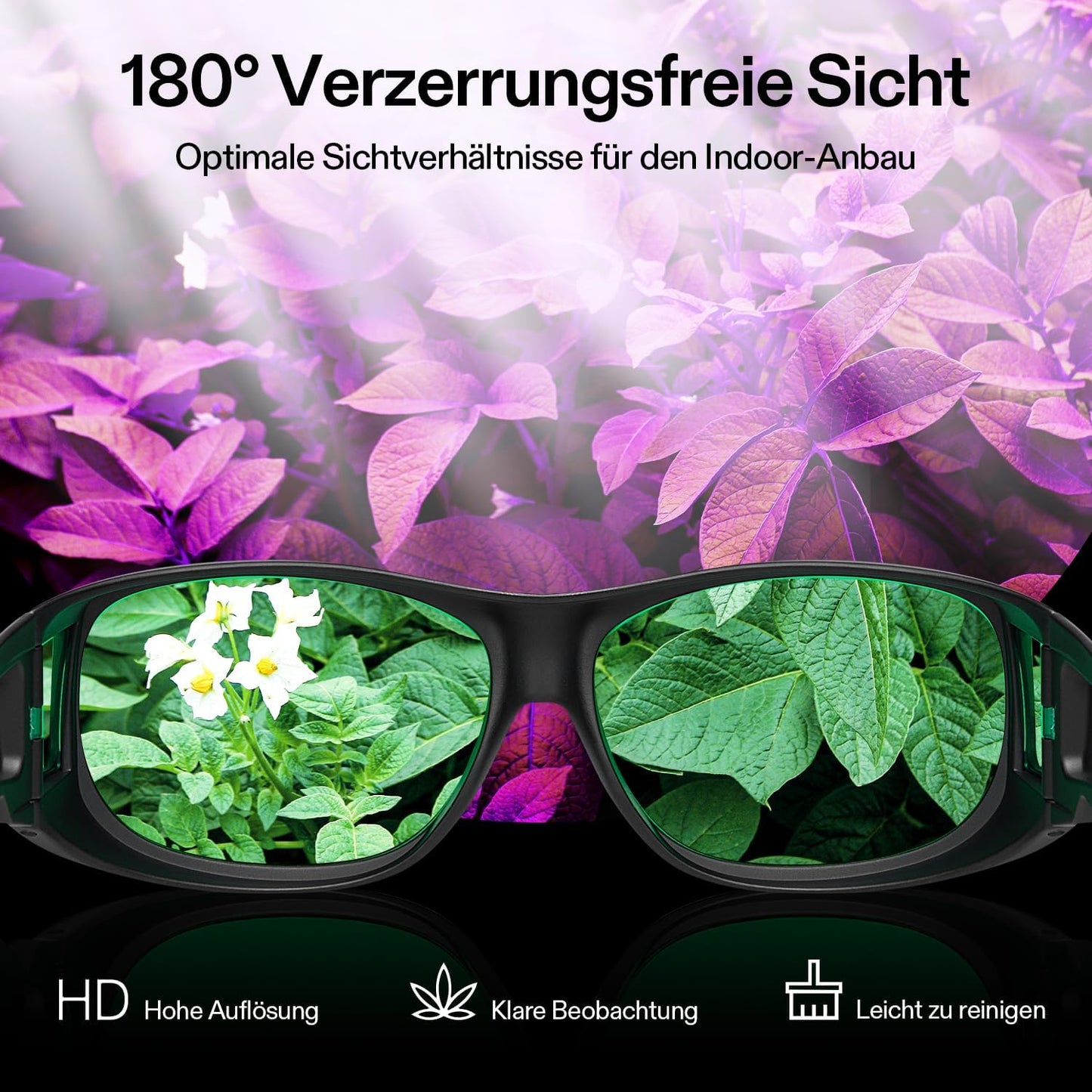 2er-Pack LED-Grow-Room-Schutzbrillen gegen UV&IR