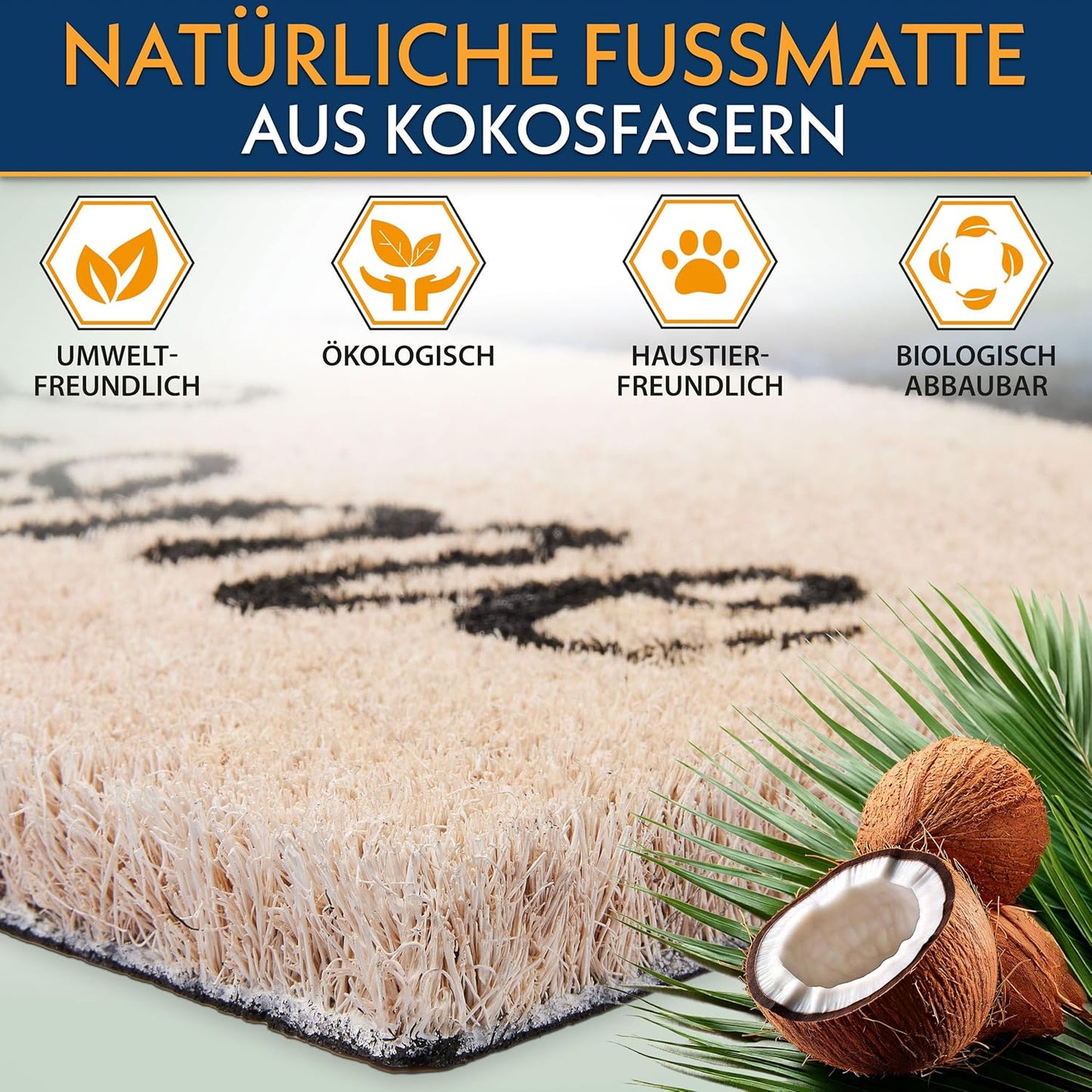Antirutsch Fussmatte, Weihnachten - Katzen im Schnee
