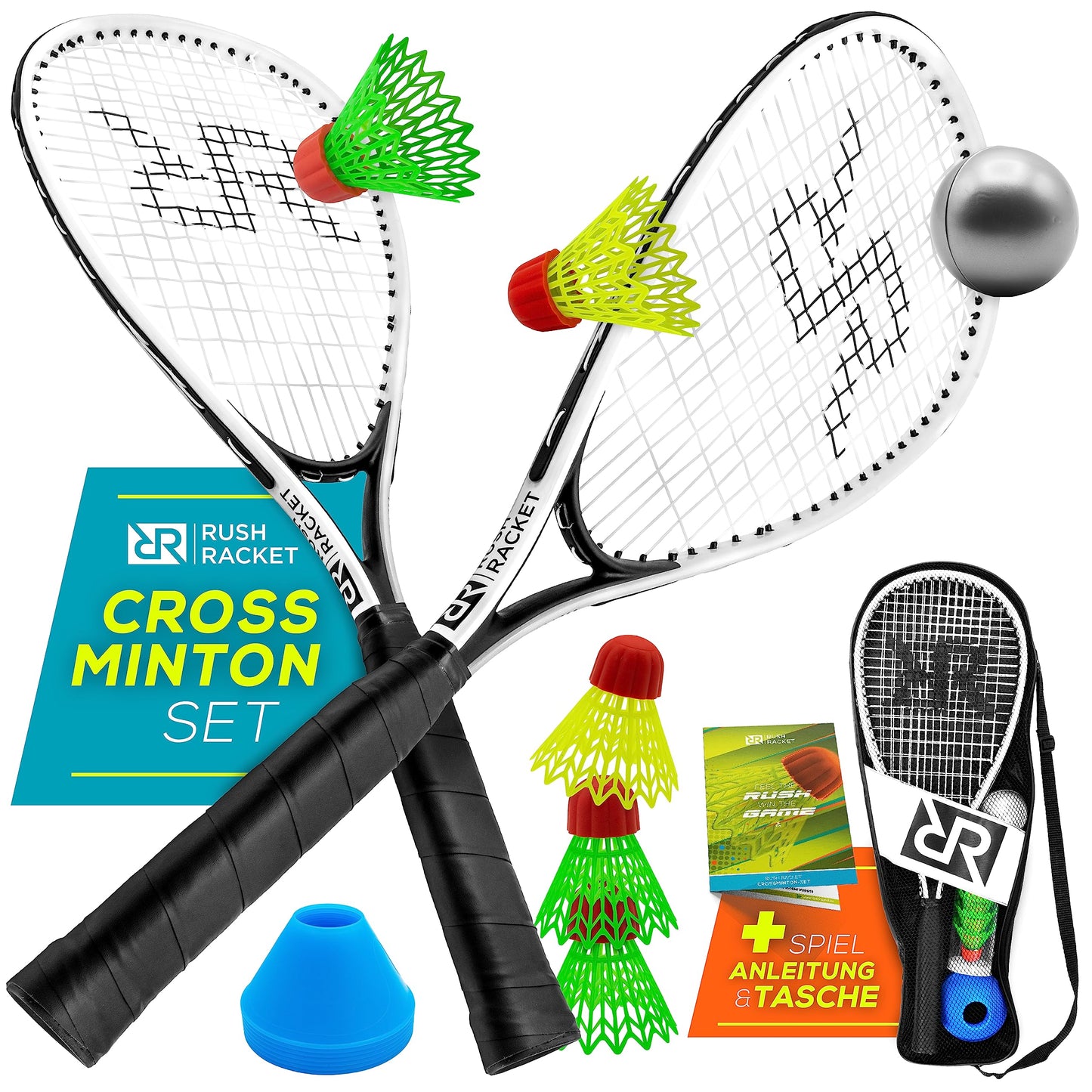 RS3 Speed Badminton Set mit Feldmarkierungen, 1. Weiss