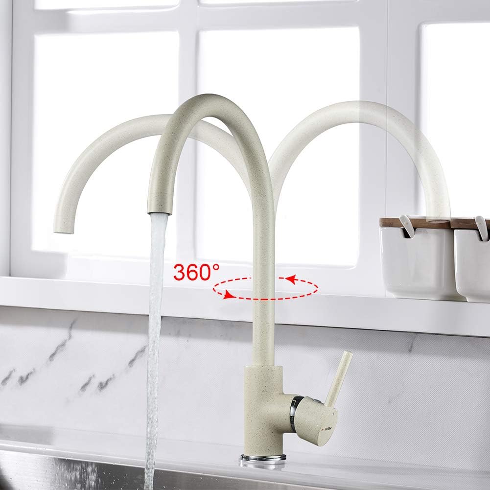 Irismart Küchenarmatur mit drehbarem Auslauf, Beige