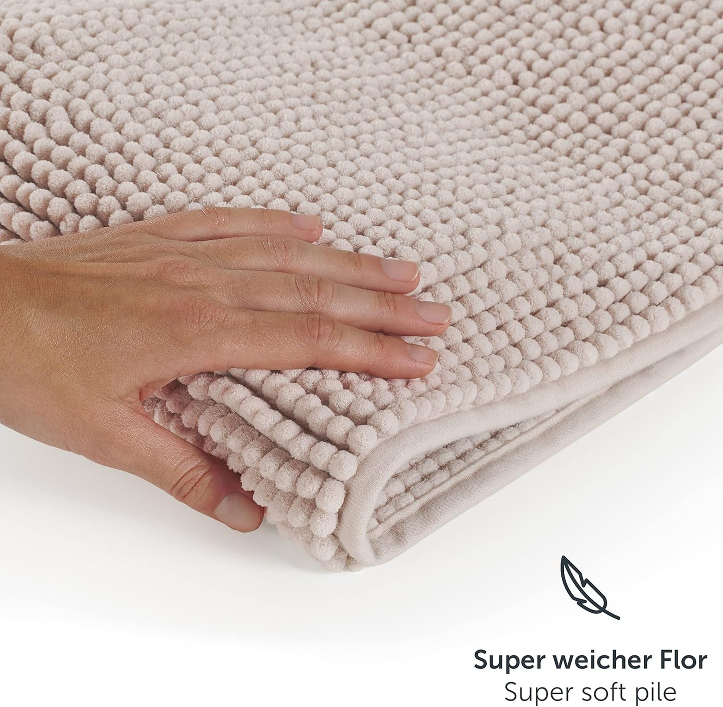 Badematte, 60x120 cm, Beige 60 x 120 cm (Rechteckig)