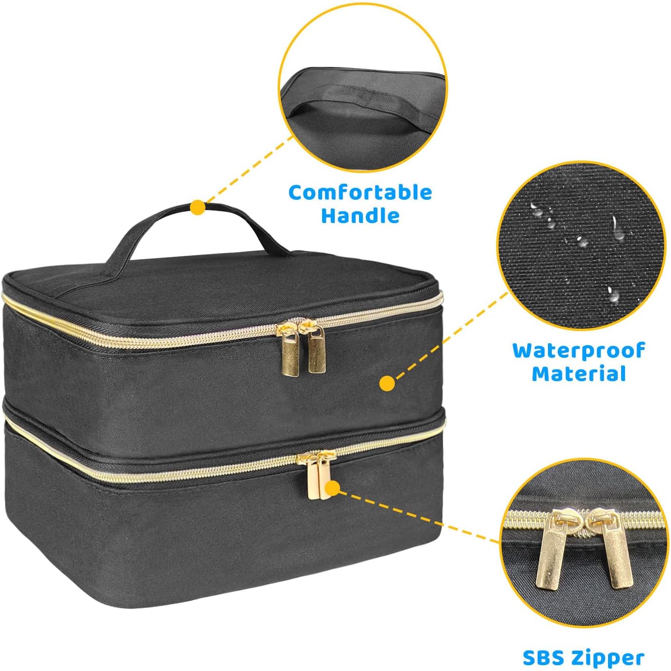 Nagellack Organizer für 30 Flaschen & Nagellampe, Nagellack Aufbewahrung Schwarz