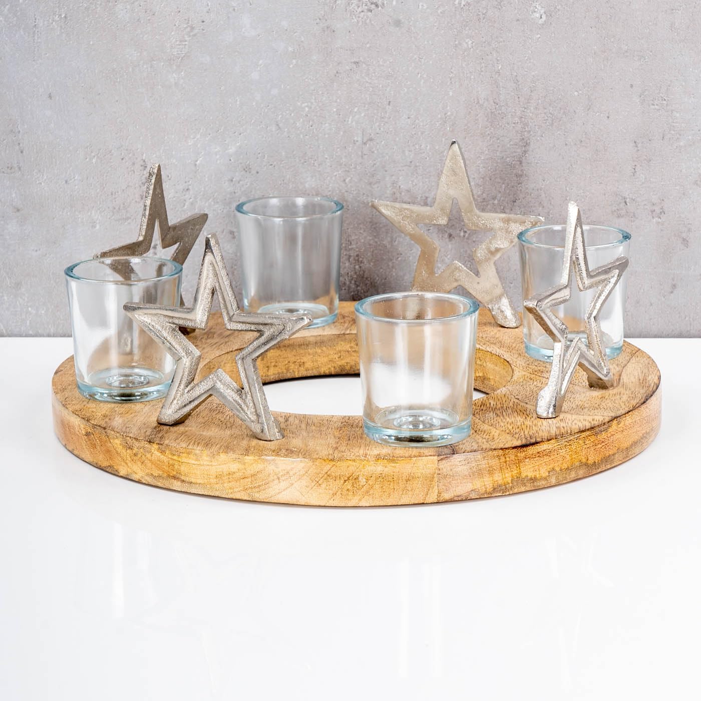 Adventskranz mit Teelichthalter (Ø 30cm), Variante 1