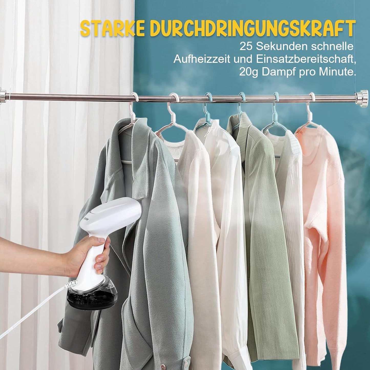 Reisebügeleisen mit Steamer-Funktion, Weiss