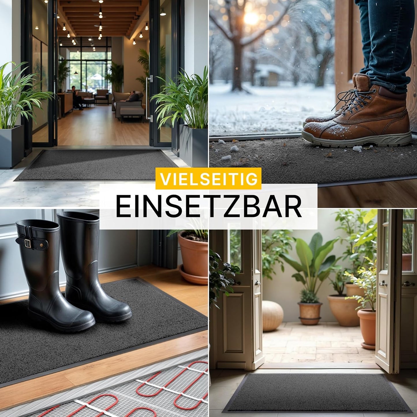 Rutschfeste Schmutzfangmatte, 40x60 cm, Anthrazit 40 x 60 cm (Rechteckig)