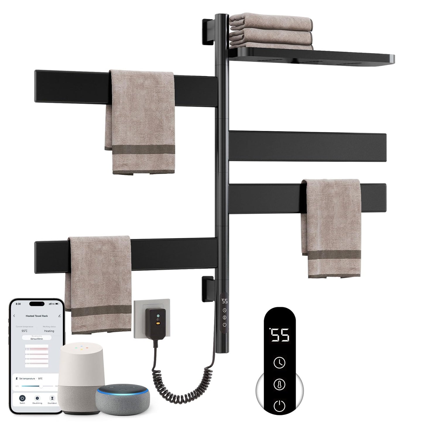 Elektrischer Handtuchheizkörper G69, G69 Wifi Black