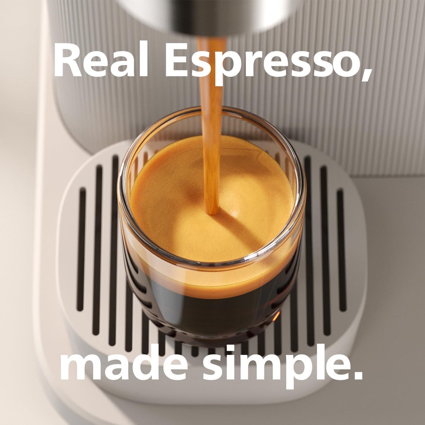 Espressomaschine Bar300/00, Naturweiß mit Weißem Siebträger