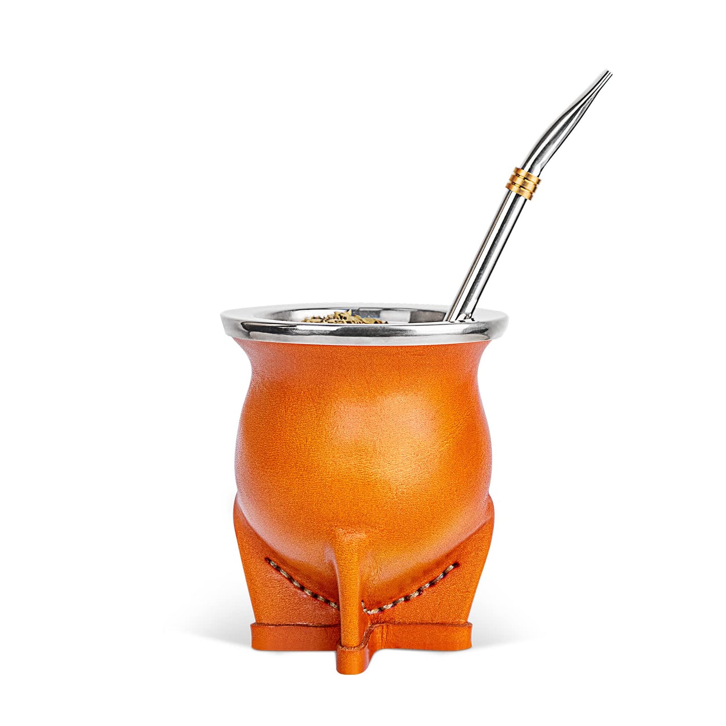 Yerba Mate Set mit Tasse und Bombilla, Braun